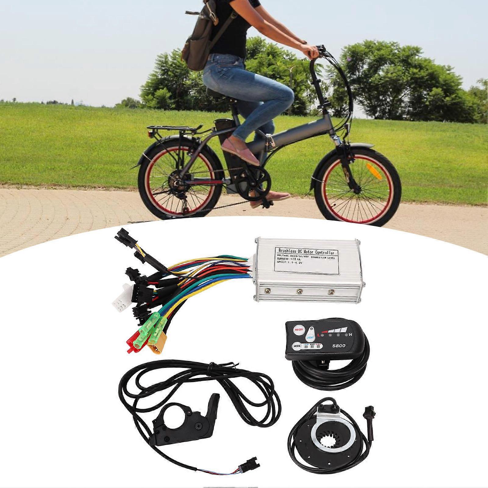 Electric Bike Motor Controller Kit Brushless Motor Sine Wave Controller Booster Thumb Throttle Meter Set 24V 36V 48V