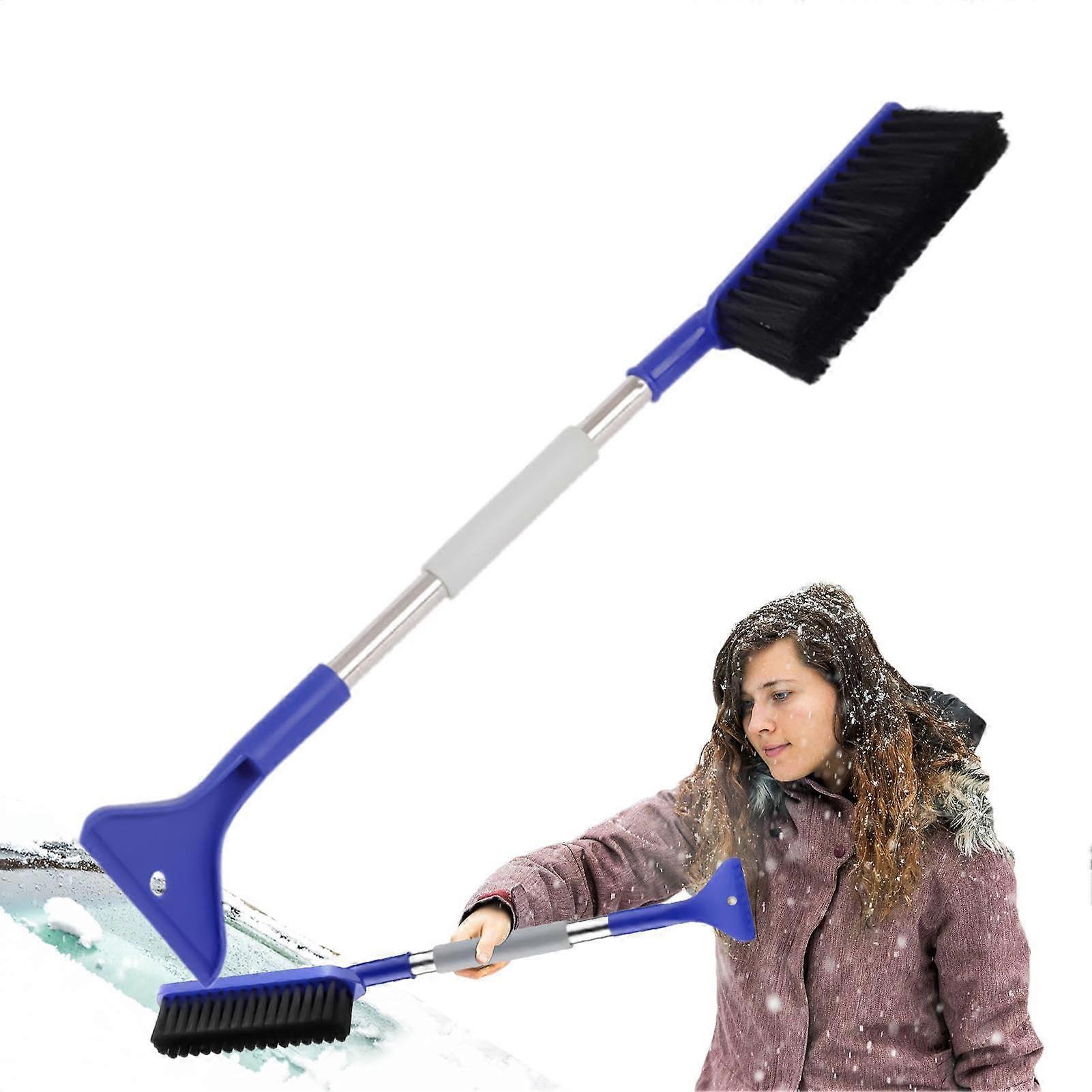 Car Snow Brush With Ice Scraper And Extended Handle, Windshield Snow Brush For Cars