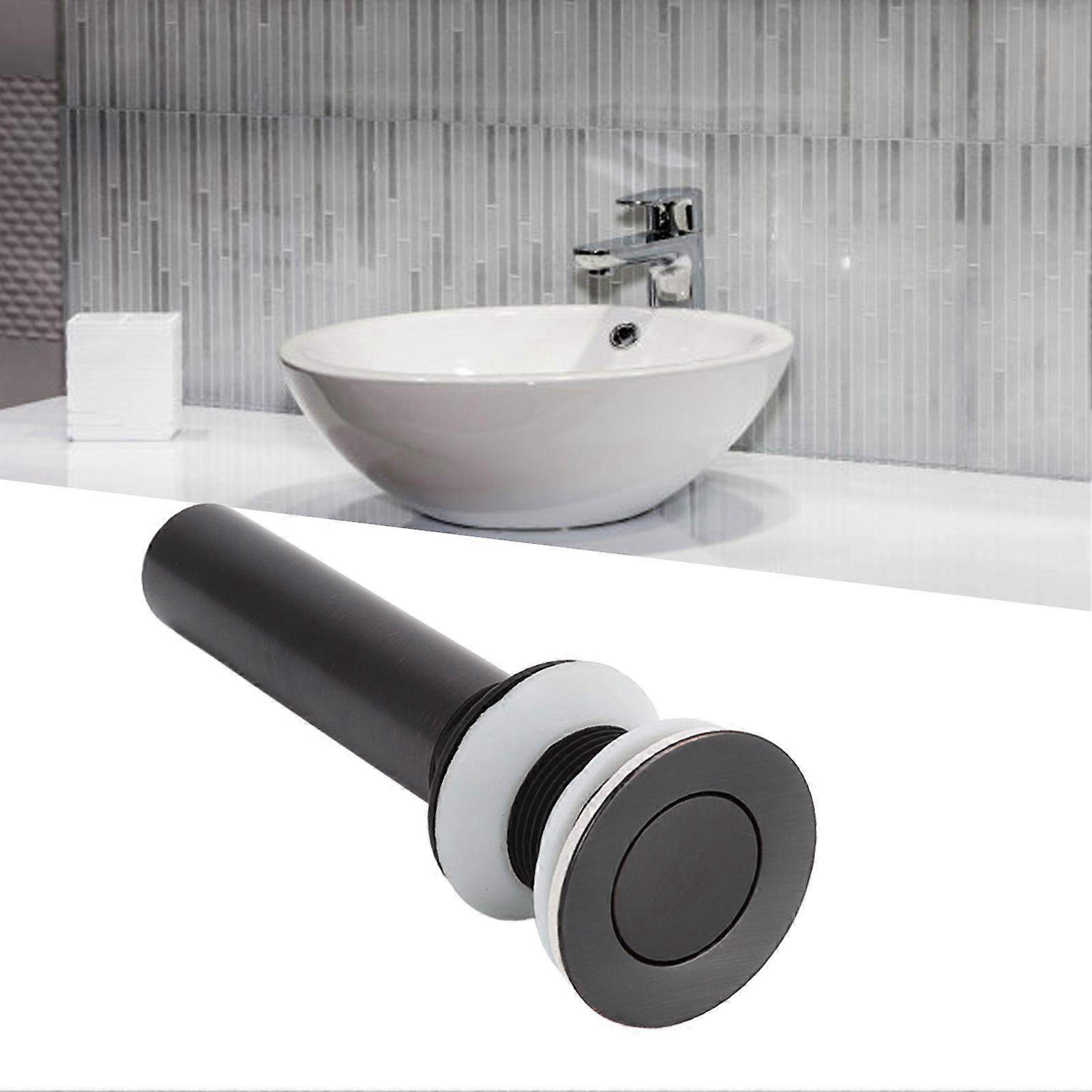 Bathroom Sink Drain Without Overflow Vessel Sink Lavatory Vanity Push Type Drain Stopper 