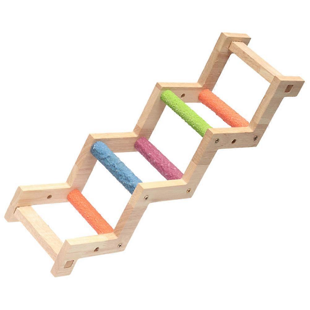 Parrot Ladder Shaped Climbing Perch for Birds   Promotes Beak Health and Playful Exercise, Random Color