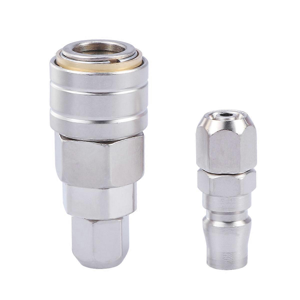 Air Hose Connectors High Pressure Quick Connector Coupler And Plug Kit Diy Projects 5.8 x 2.5 x 1cm 1Set