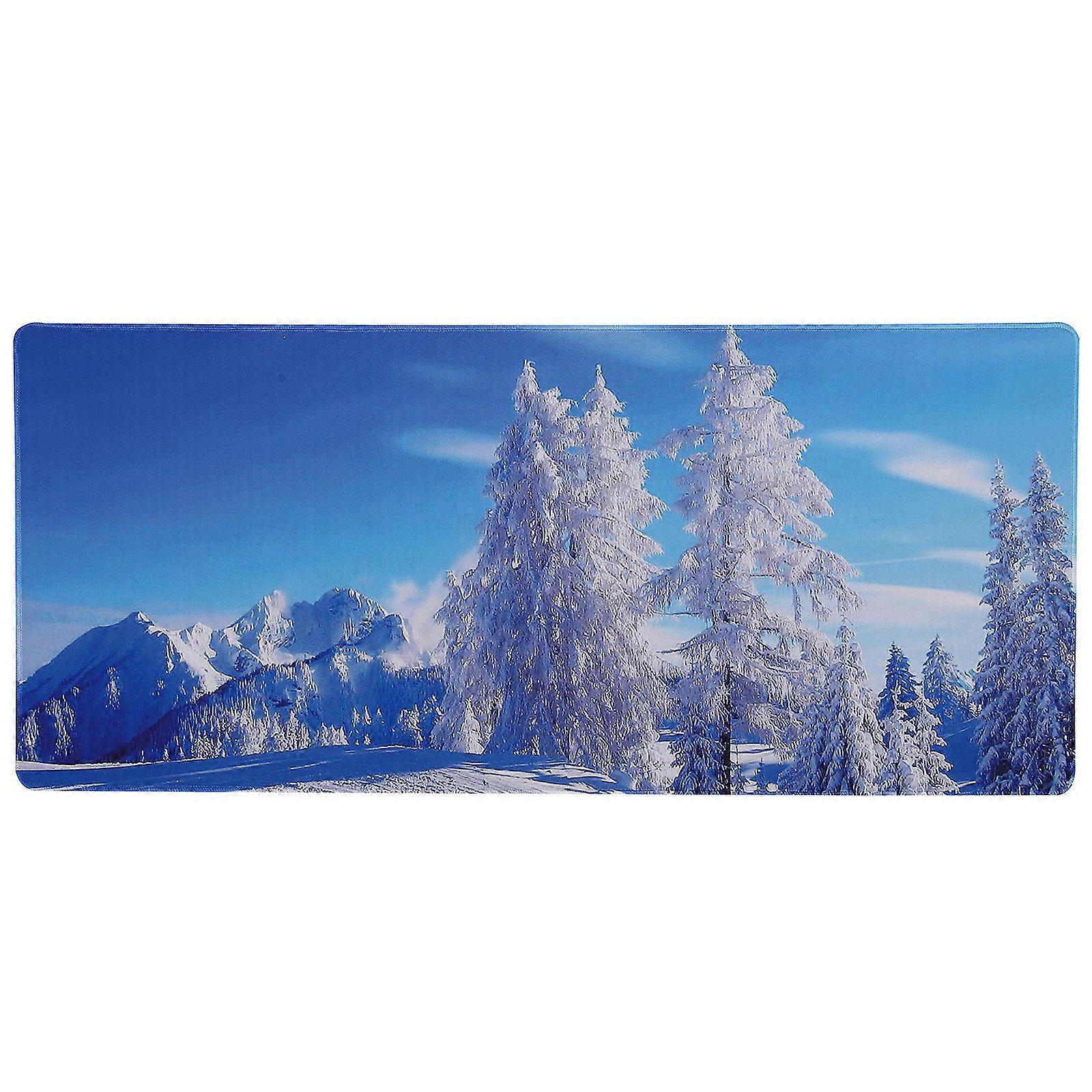 Waterproof Desk Pad Large Mouse Pad for Protection Use Blue Design