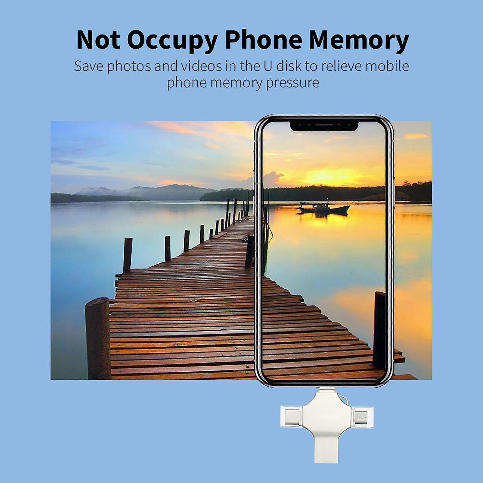 64GB 4-in-1 metal USB Flash drive Mobile phone computer dual-use Mini USB flash drive Support Type-C  USB iOS devices