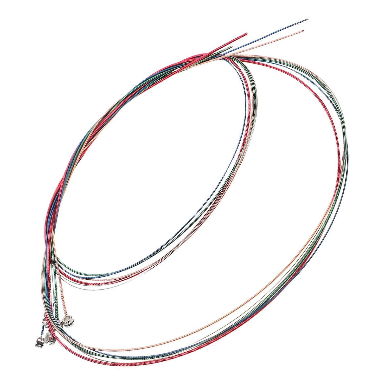 Acoustic Guitar Strings Replacement Metal String Electric Guitar String Powerful Sound Versatile 6Pcs