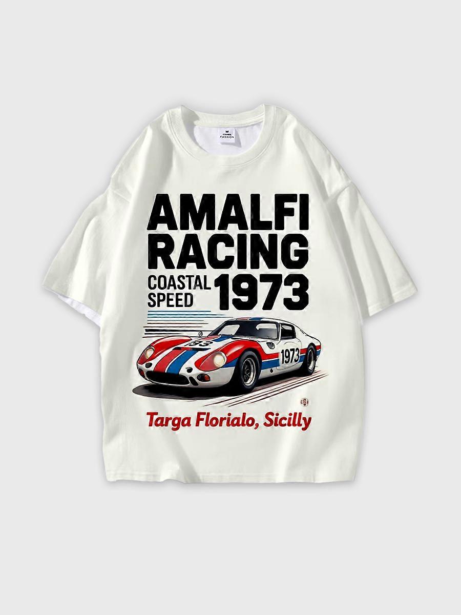 T-shirt round neck Pattern loose short sleeve N201