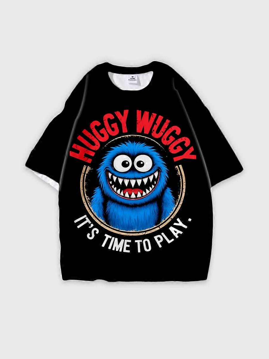 T-shirt round neck Pattern loose short sleeve B1713