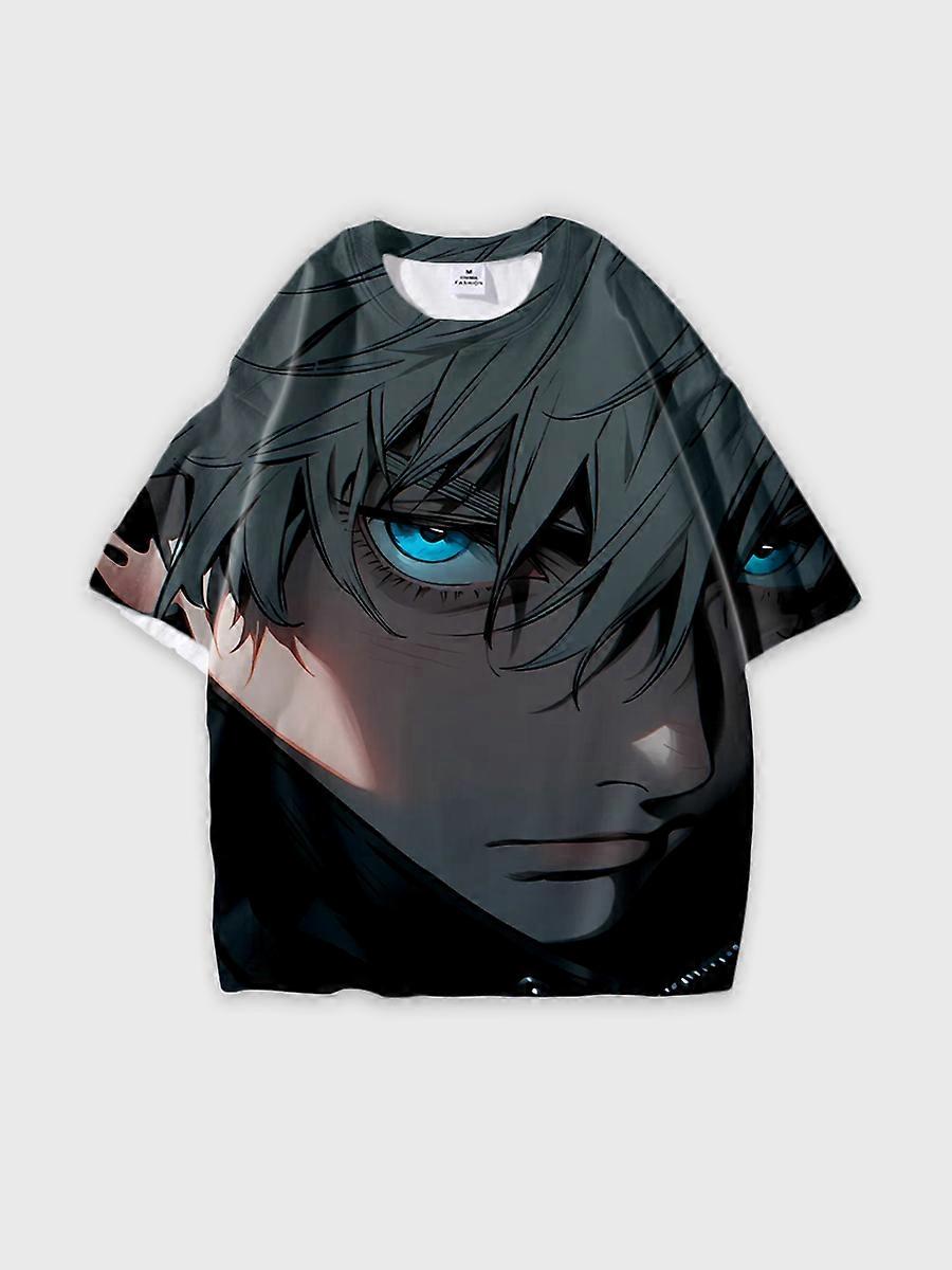 T-shirt round neck Character Pattern loose short sleeve P375