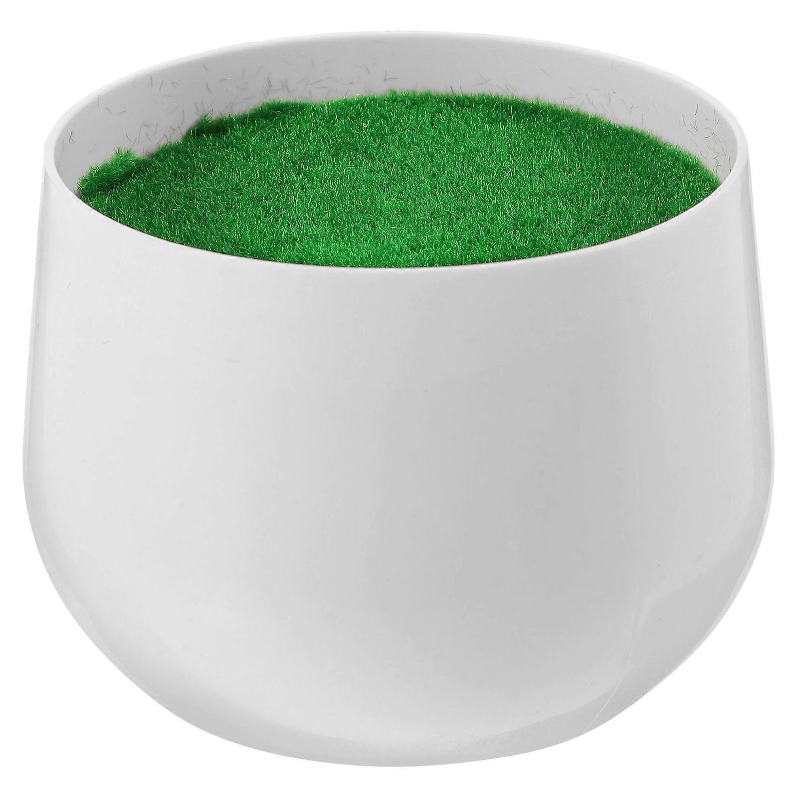 Elegant White Miniature Planter for Fake Flowers with Large Capacity Design and Flocking Texture 4.5 Inches