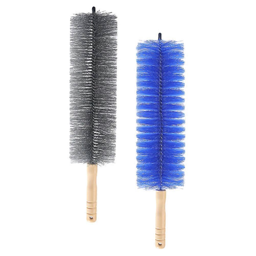 2Pcs Fan Cleaner Brush Flexible Cobweb Duster Microfiber Ideal for Ceiling Fan Air Vents Curtain Cars Grey Blue
