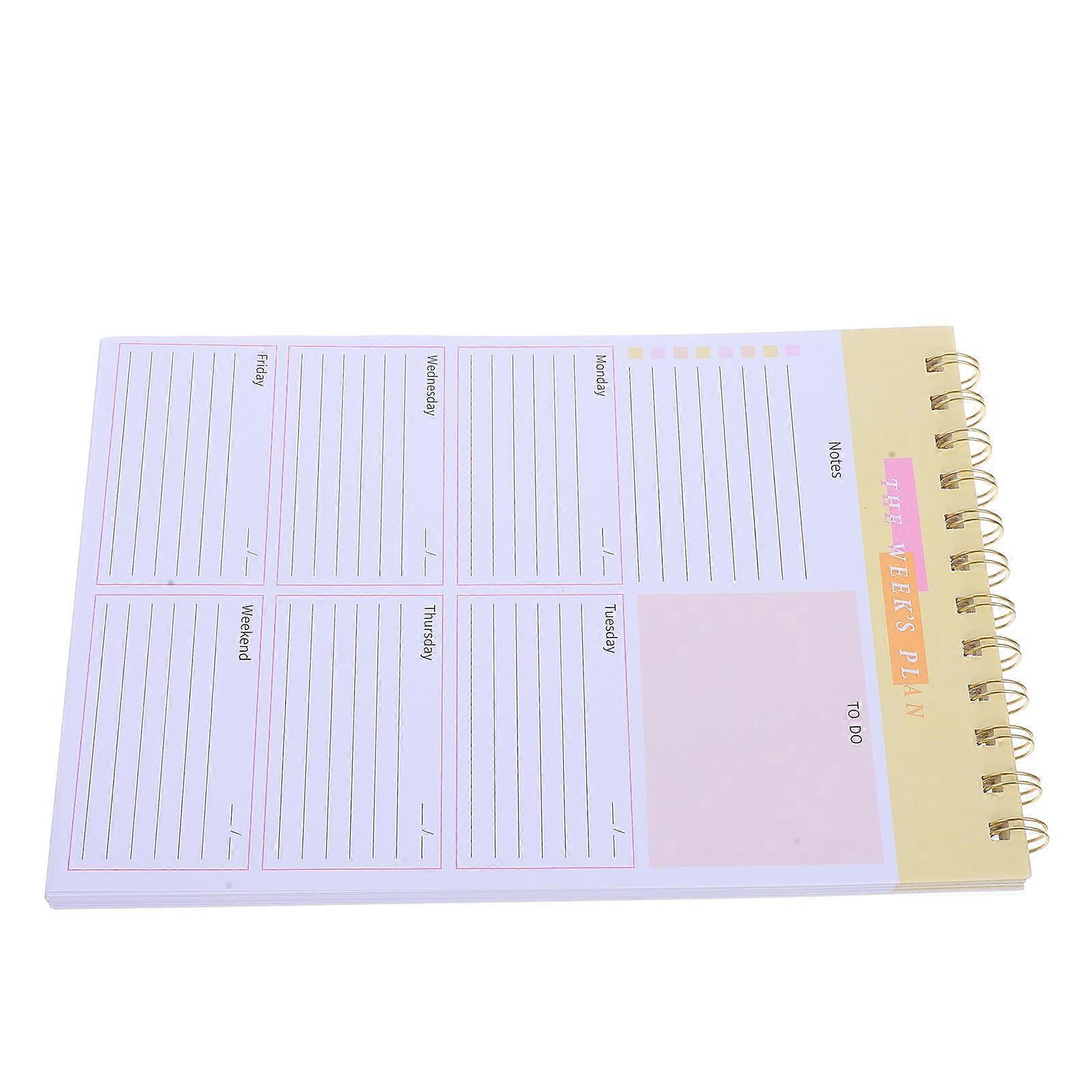 Spiral Notepad Weekly Agenda Planner Compact And Easy To Carry Iron Material For Work 1Pcs