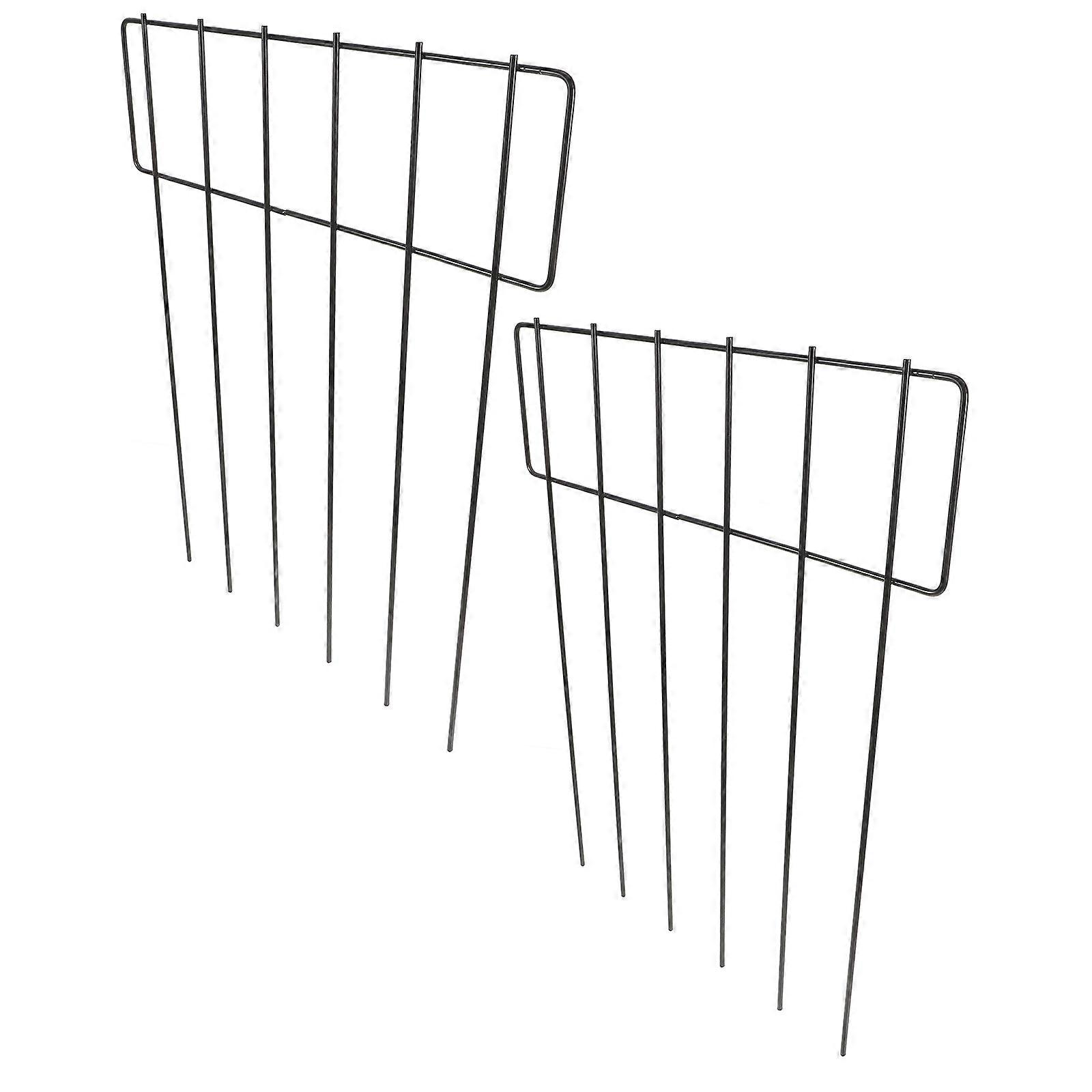 Animal Barrier Fence Stakes Outdoor Spaces Iron Garden Fences Easy Installation 2Pcs