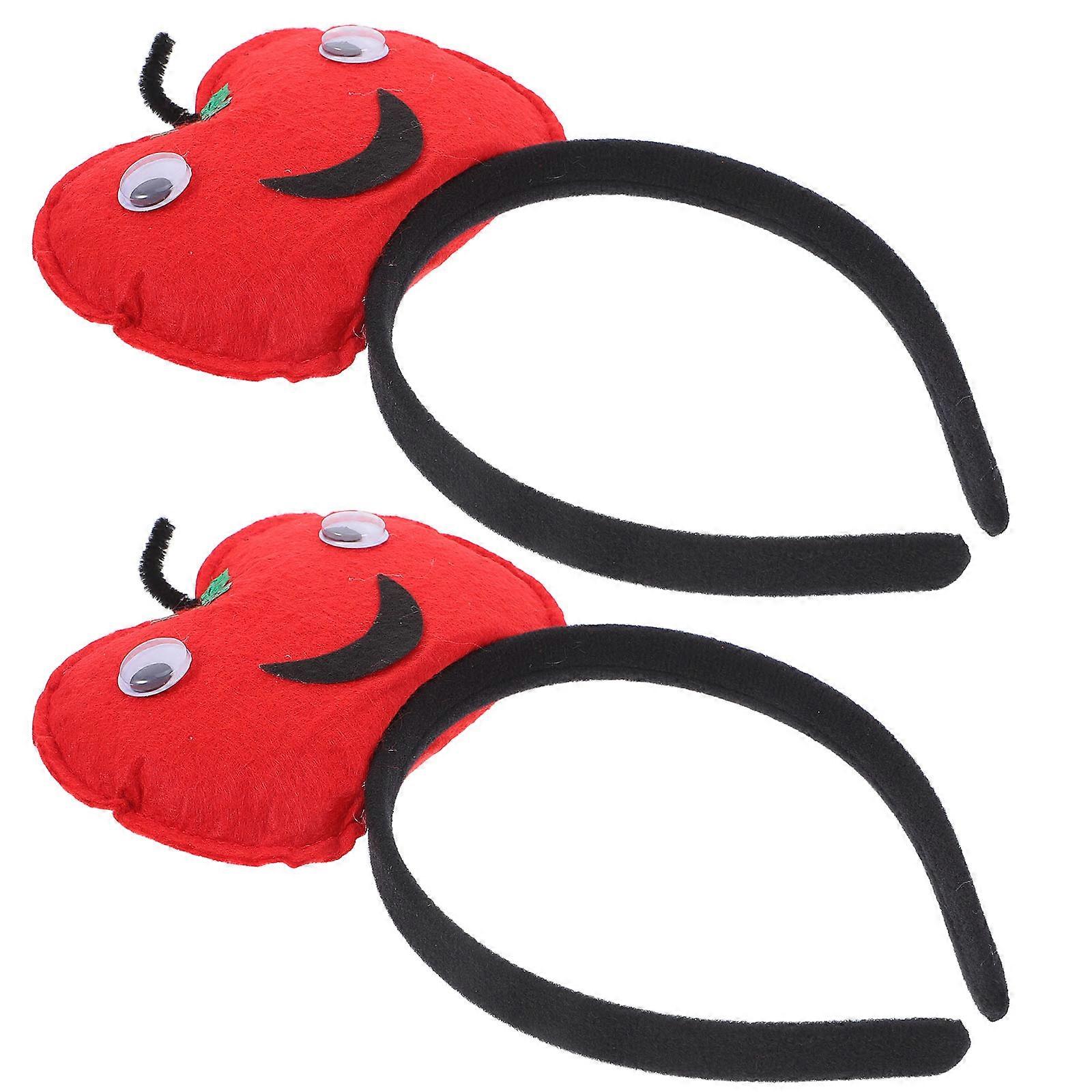 Cosplay Headband Apple Shape Soft Polyester Funny Fruit Hair Hoop 2Pcs