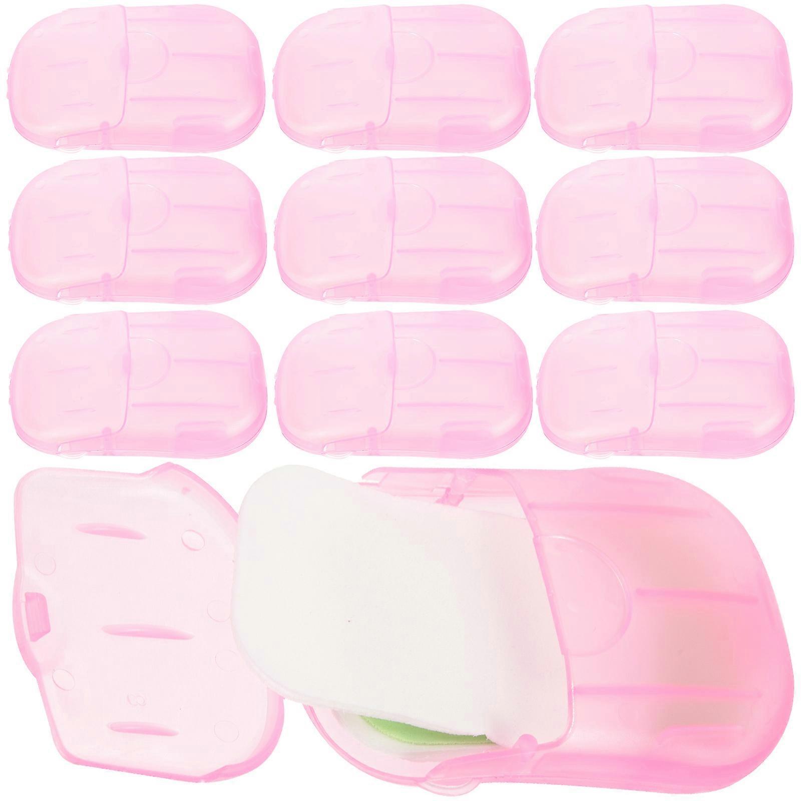 Portable Soap Sheet Small For Travel 20Pack Hand Wash Soap Sheets In Disposable Design 7X4.5Cm Pink