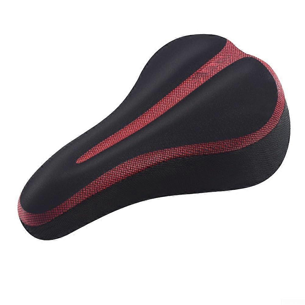 Bicycle seat cover for all types of bikes, adjustable size, fits most saddles, black/red
