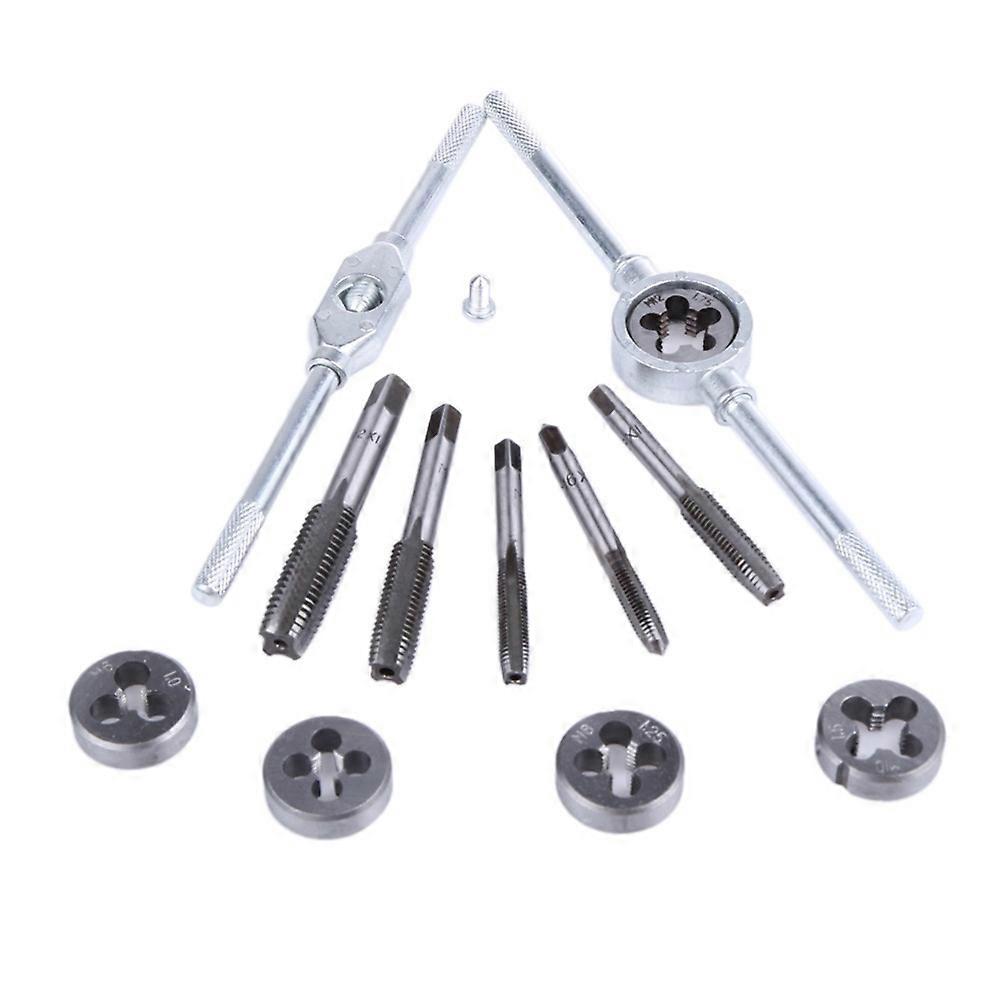 Tap Die Set Metric 12pcs Made of Alloy Steel for Threading Repair with Taps from and Pitches 0.5 mm to 1.75 mm