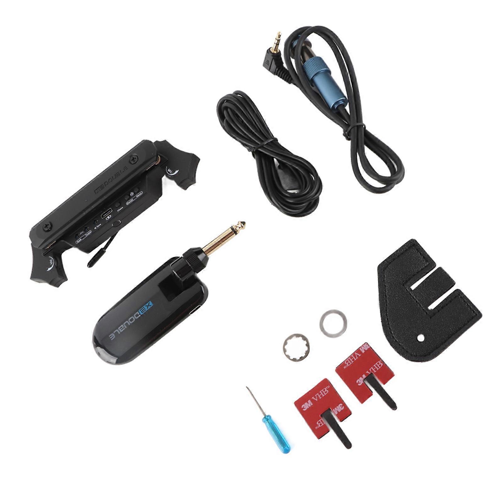 Guitar Pickup Bluetooth Wireless and Wired Dual Output Folk Guitar Pickup for Live Houses Classrooms Bars