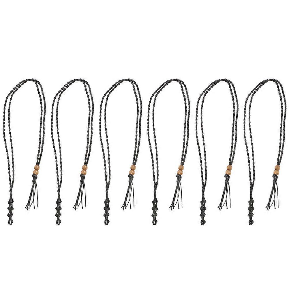6pcs Crystal Holder Necklaces Empty Stone Adjustable Rope Necklace Cord