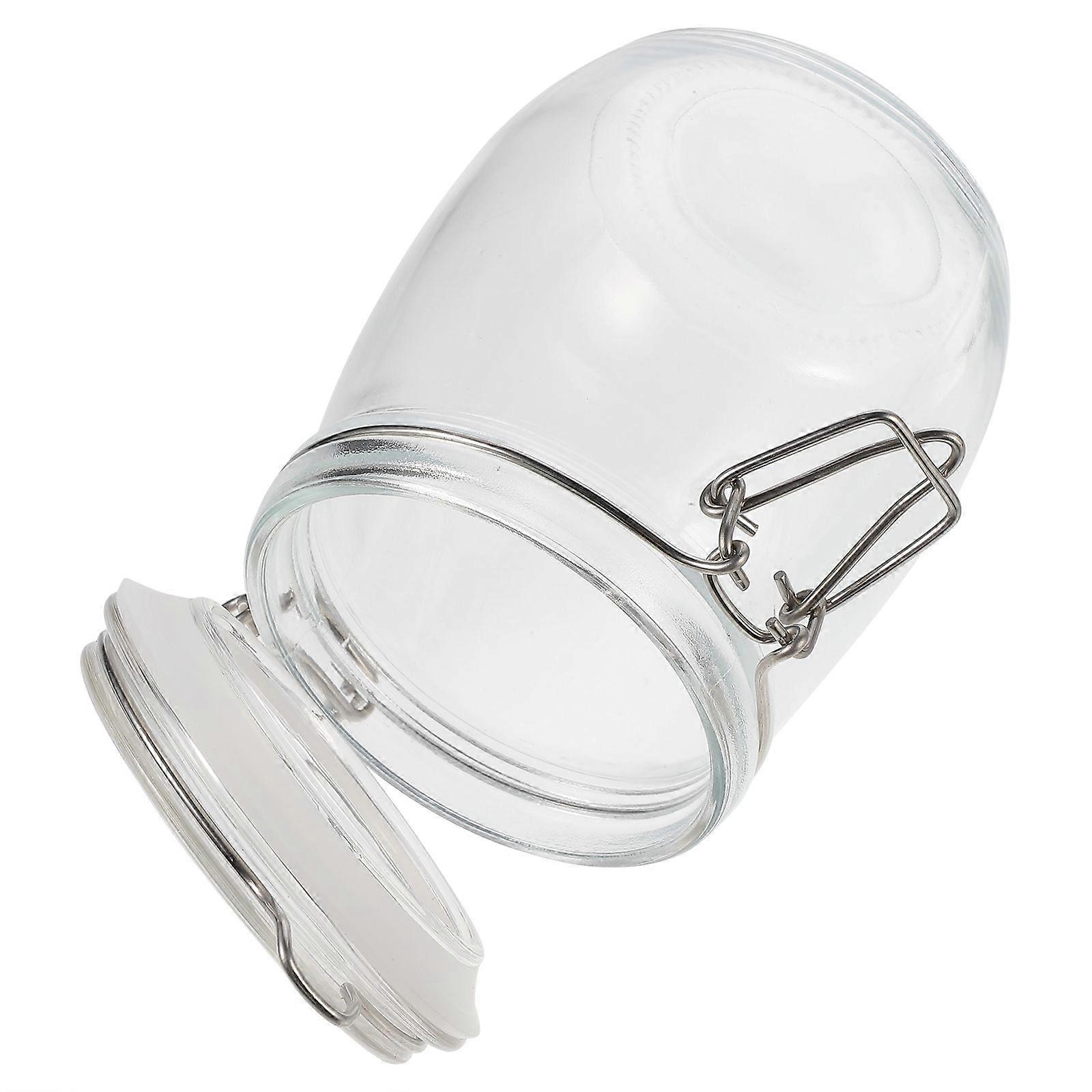 Glass Storage Jar with Buckle Seal Airtight Container for Honey, Tea, Coffee Beans, and Spices – Practical Kitchen Organization Solution