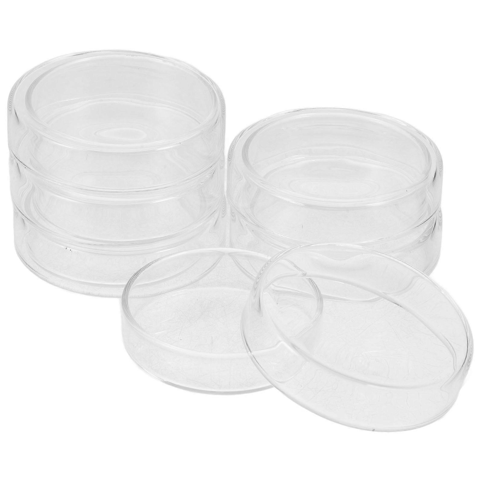6pcs Clear Laboratory Petri Dishes with Lids for Cell and Tissue Cultures