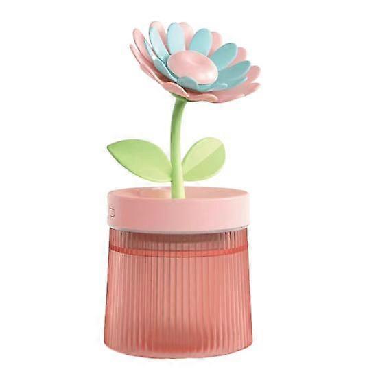 Large Capacity USB Humidifier Flower Shape Dual Spray Low Noise Auto Off Air Humidifier Essential Oil Diffuser with Light