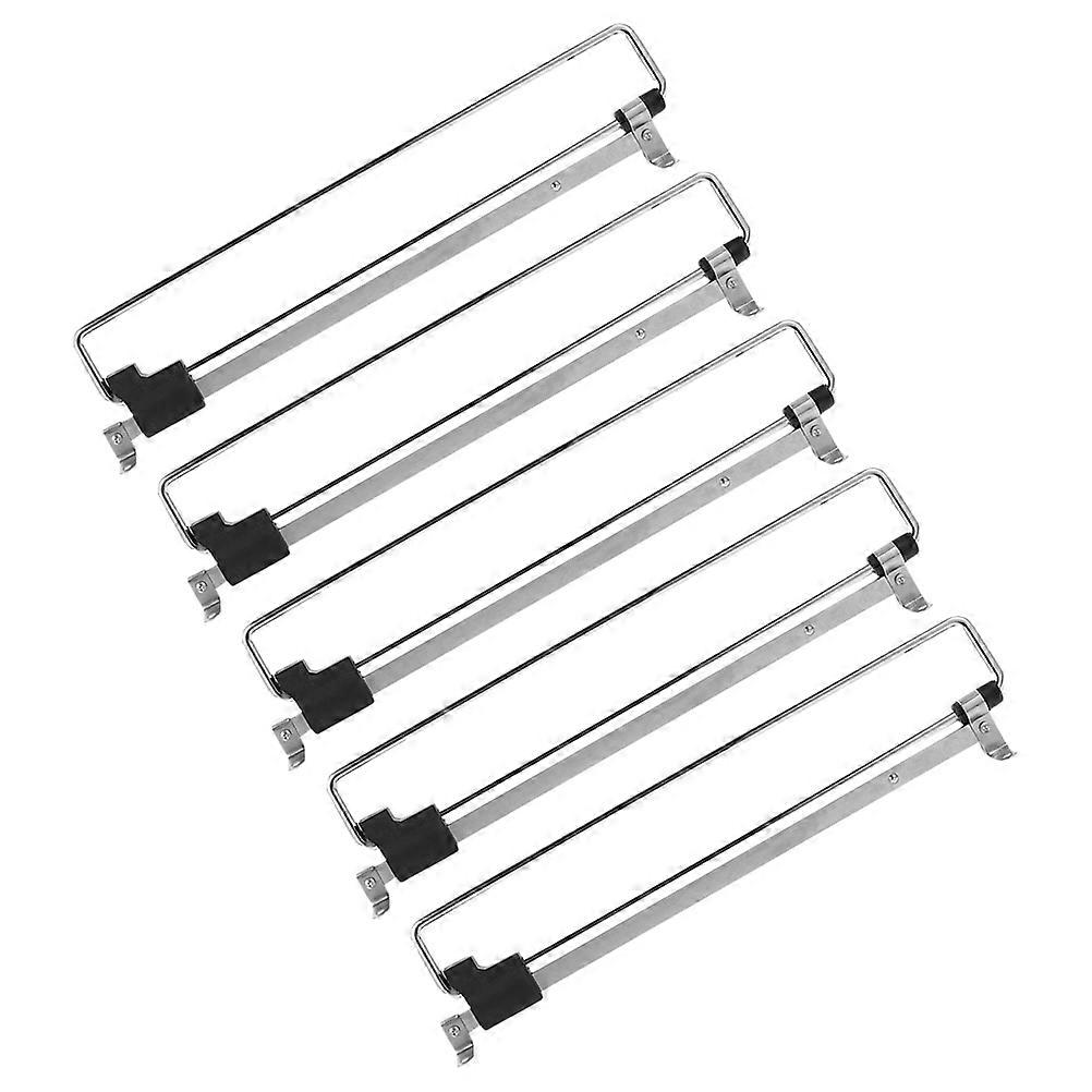 5pcs Adjustable Closet Rod for Home Use Silver Easy Installation Smooth Surface Wardrobe Hardware