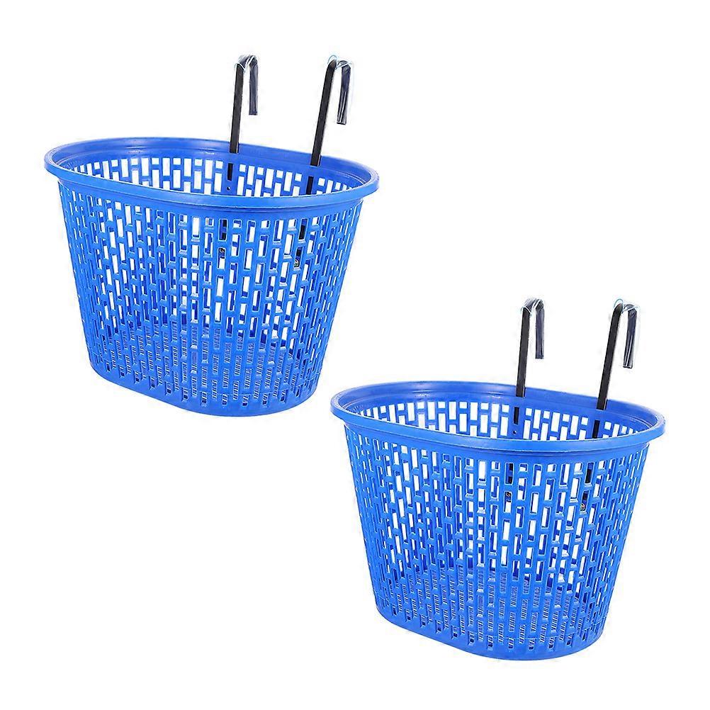 Large Capacity Front Mount Bike Basket For Bicycles Daily Use 12.2X9.4X7.9In Blue 2Pcs