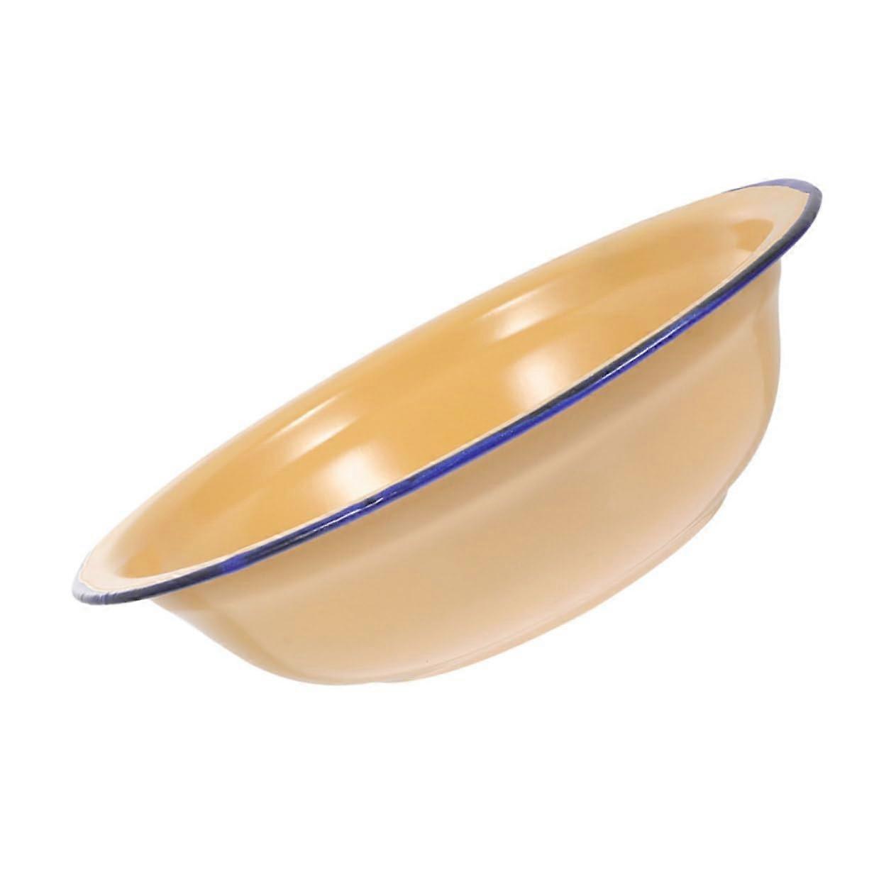 Retro Enamel Washbasin Enamelware Bowl Durable Multifunctional Soup Bowl For Vegetables And Dishes Easy To Clean
