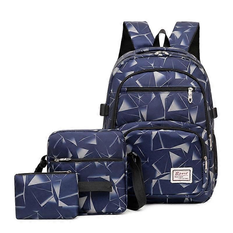 WA208 3 In 1 Diamond Print Canvas Backpack 3 In 1 Grey