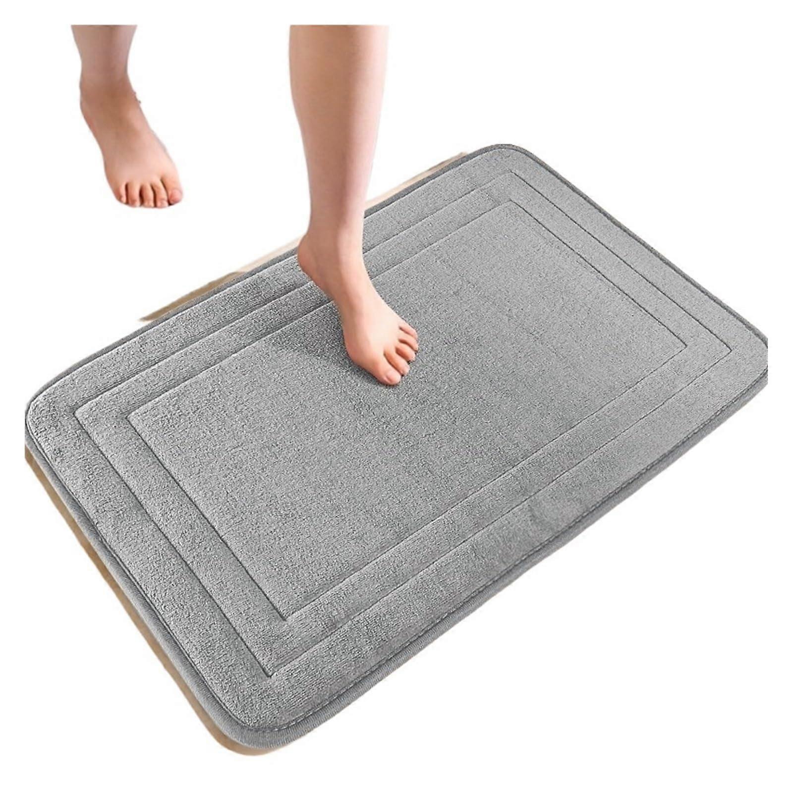 Bathroom rug, memory foam pad, nonslip carpet, quick water absorption (Grey, 50CMx80CM)