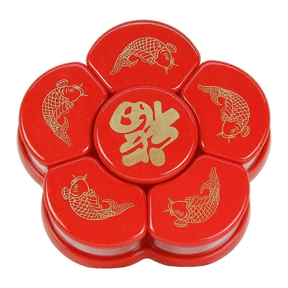 Divided Snack Tray For Weddings 29.7X29.7X9.5CM Red Household Item Appetizer Compartment 1 Set