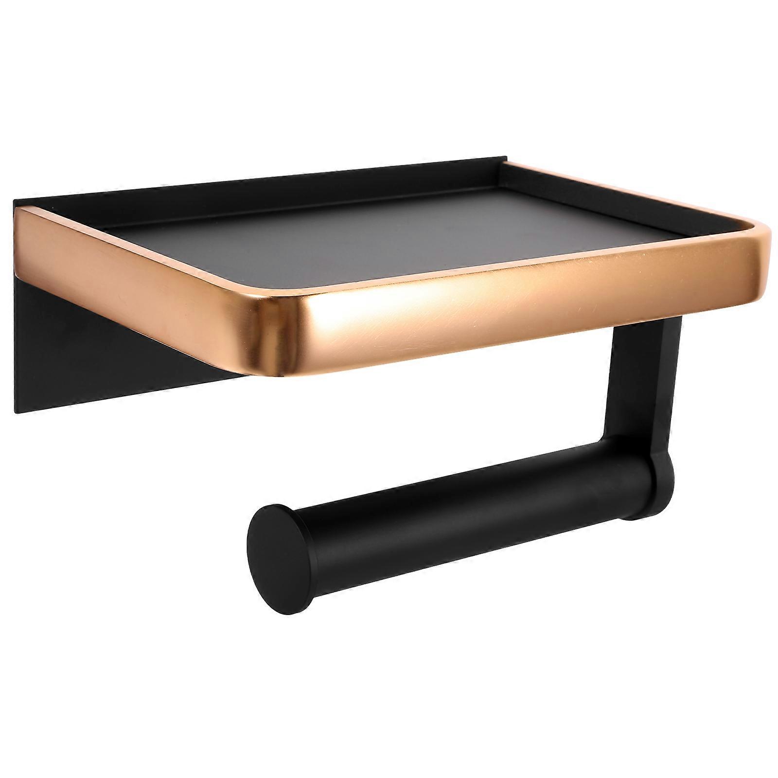 Floating Bathroom Shelf Aluminum Alloy Storage Organizer Rectangular Shape Homeowners 18.00X12.00X9.50CM 1 Set