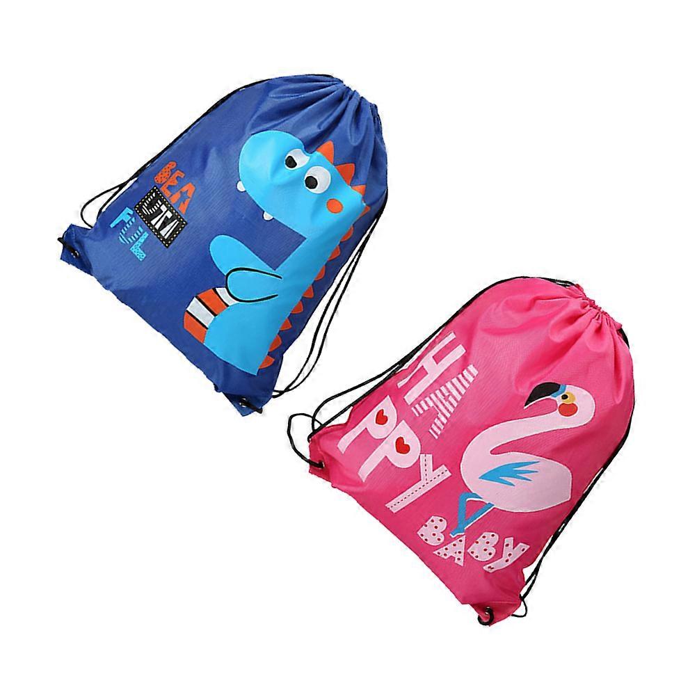 Waterproof Beach Bags 2Pcs Adorable Drawstring Bags Suitable For Children In Assorted Color Featuring Quick-Drying And Sand-Resistant Material