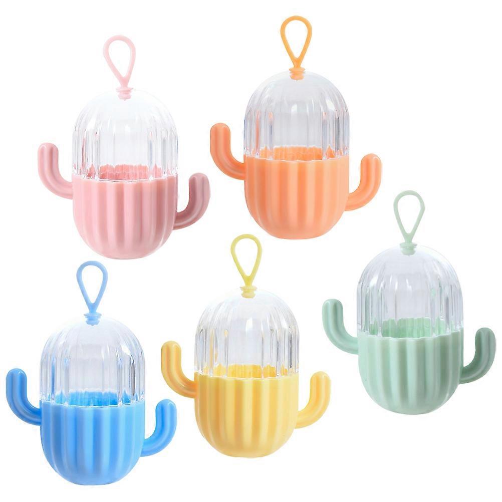 Cactus Shaped Makeup Sponge Holder in Assorted Colors Made of PP and PET Practical Portable Organizers for Home 5pcs