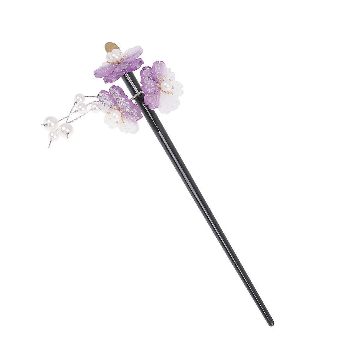 Purple Acrylic Hairpin with Beautiful Tassel Design for Decoration and Styling 1 Piece