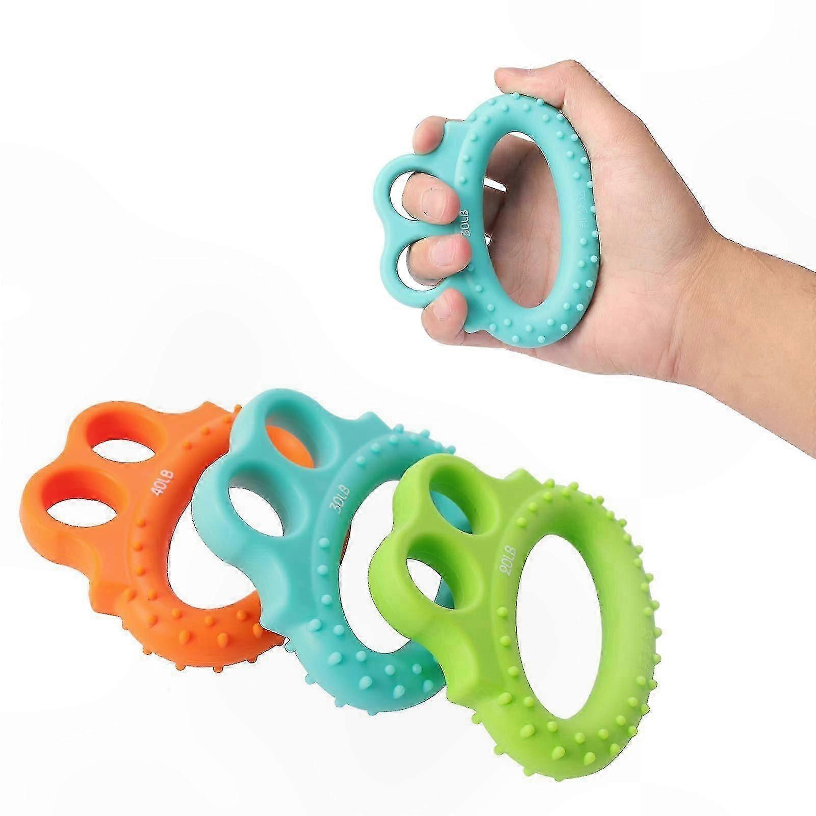 3-Level Hand Grip Strengthener Set with Resistance Bands, Finger Exerciser, and Silicone Trainer for Improved Grip Power