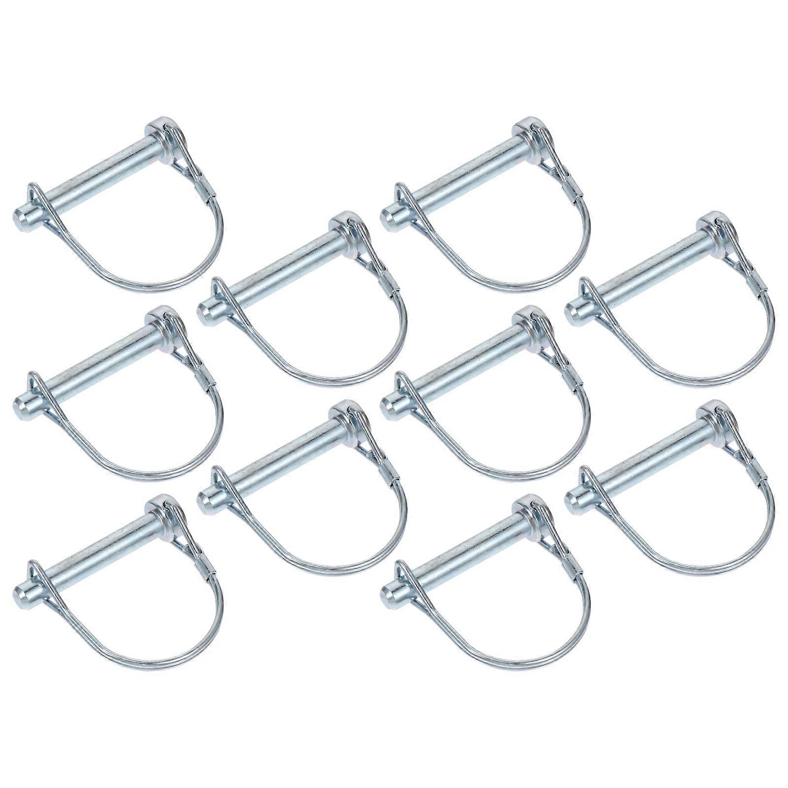 Quick Release Coupling Pin Made of Carbon Steel for Mechanical Use 10pcs Silver