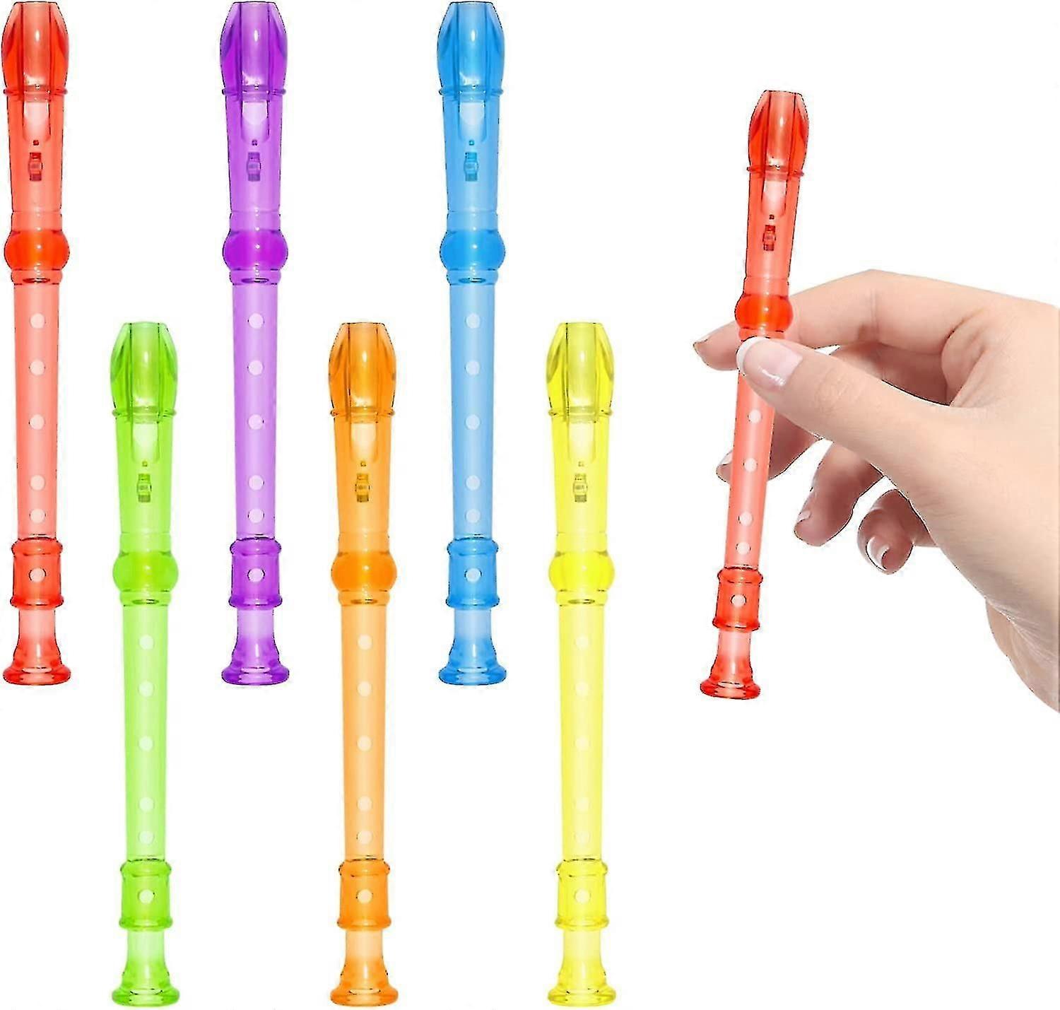 Set de 6 flûtes à bec soprano translucides pour les écoliers, couleur aléatoire