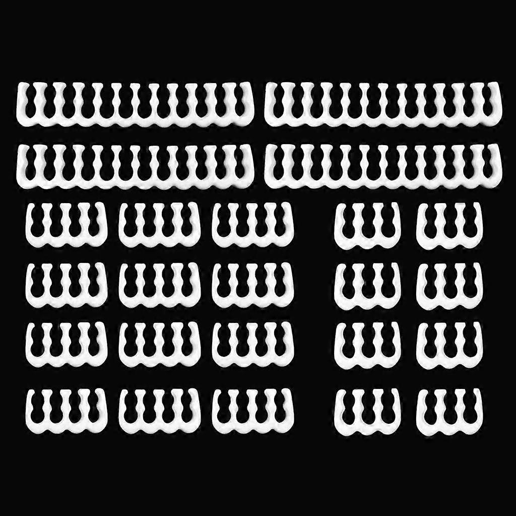 24-Pole x 4, 8-Pole x 12, 6-Pole x 8 PP Terminal Block Clip for 3.4mm Insulated Cable Power Supply Connection White