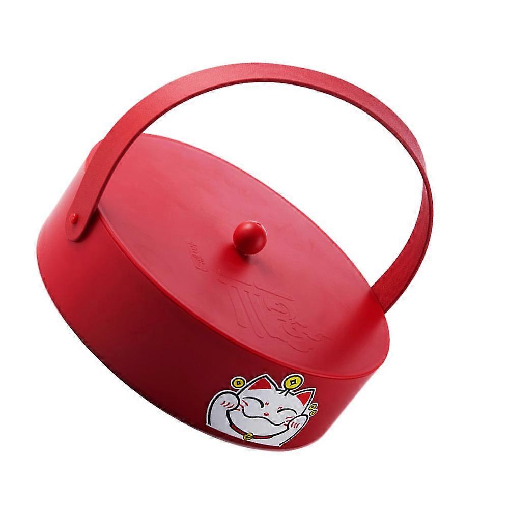 Lunar New Year Candy Tray 1Pcs Multi-Grid Design Square Candy Container Red for New Year Banquet