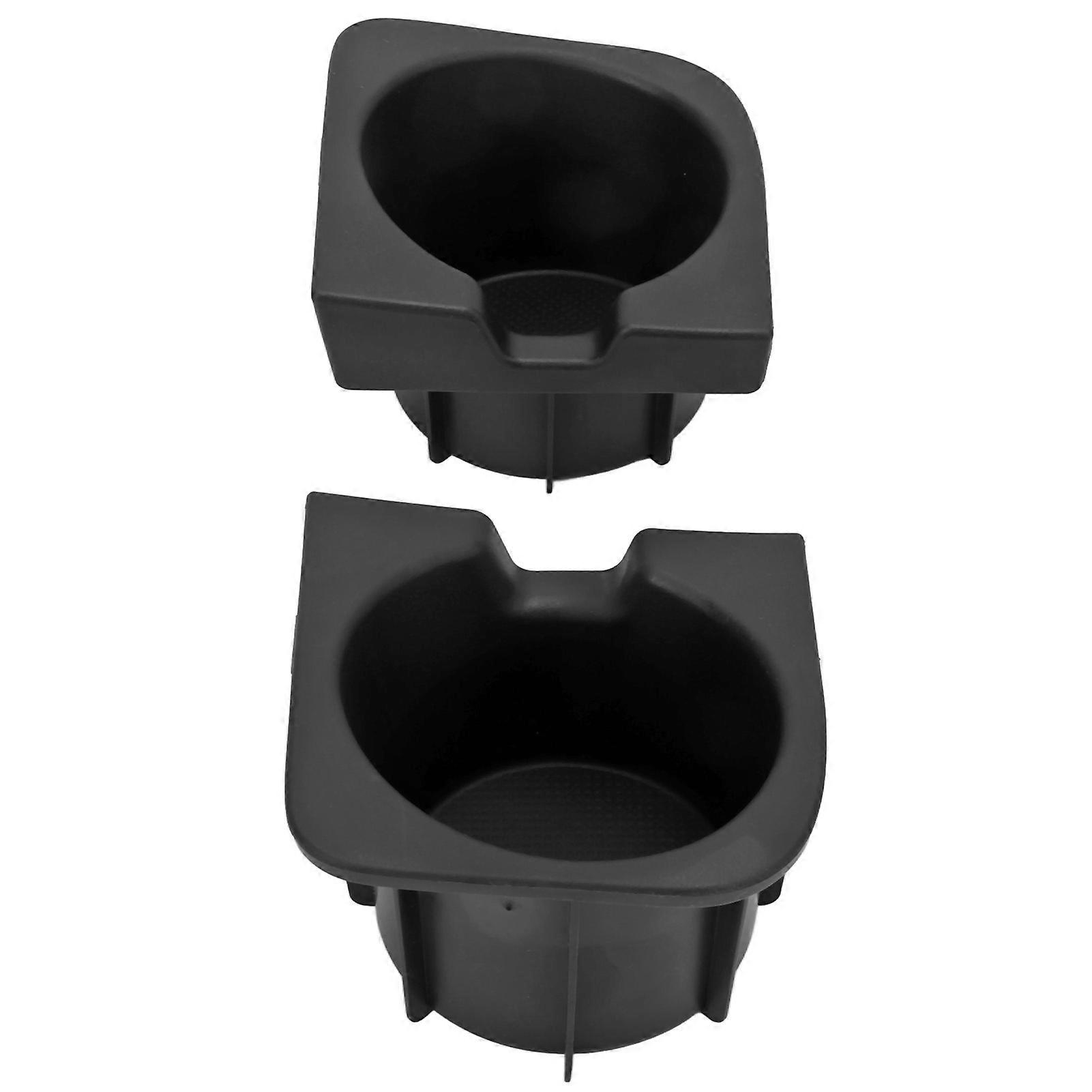 2pcs Center Console Insert Cup Holder Left Right Black Replacement for Tacoma 2005‑2017