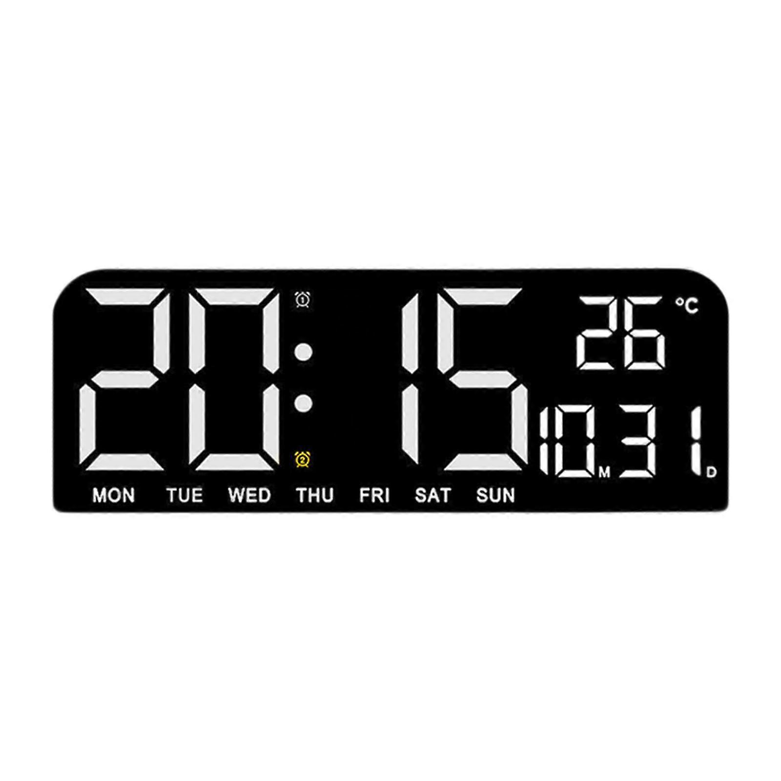 Big LED Large Digital Clock with Date Week Temperature, Wall Mount, Huge Timer,