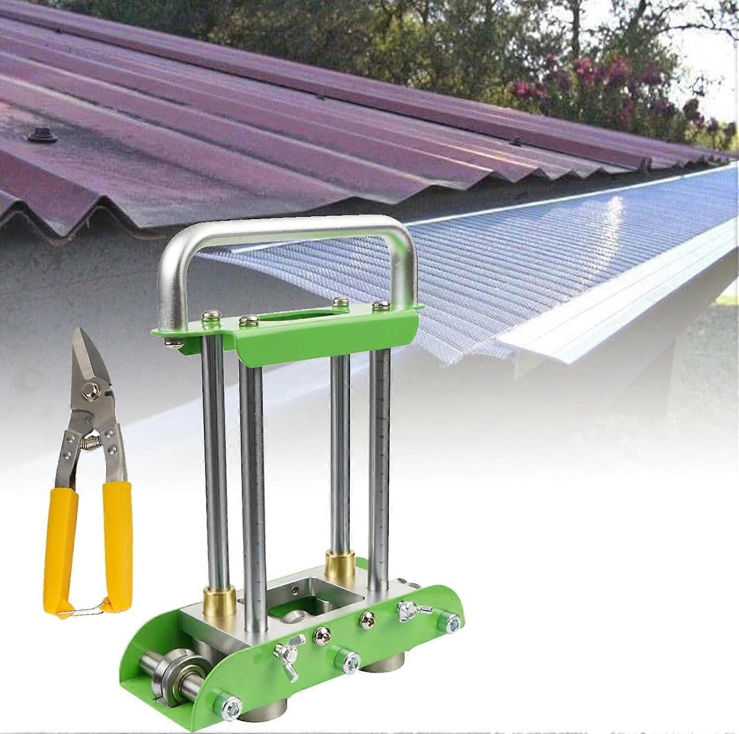 Green aluminum alloy rolling design metal bending tool with handle for durable roof edges and rain deflectors