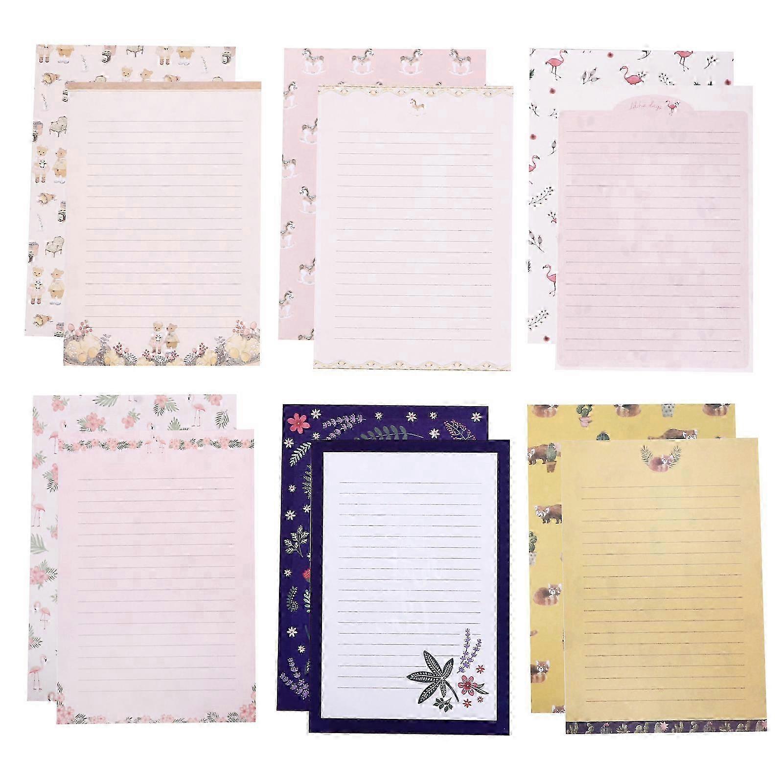Floral Paper Stationery Set Writing Stationery Paper Letter Sending Assorted Color 8 Sets