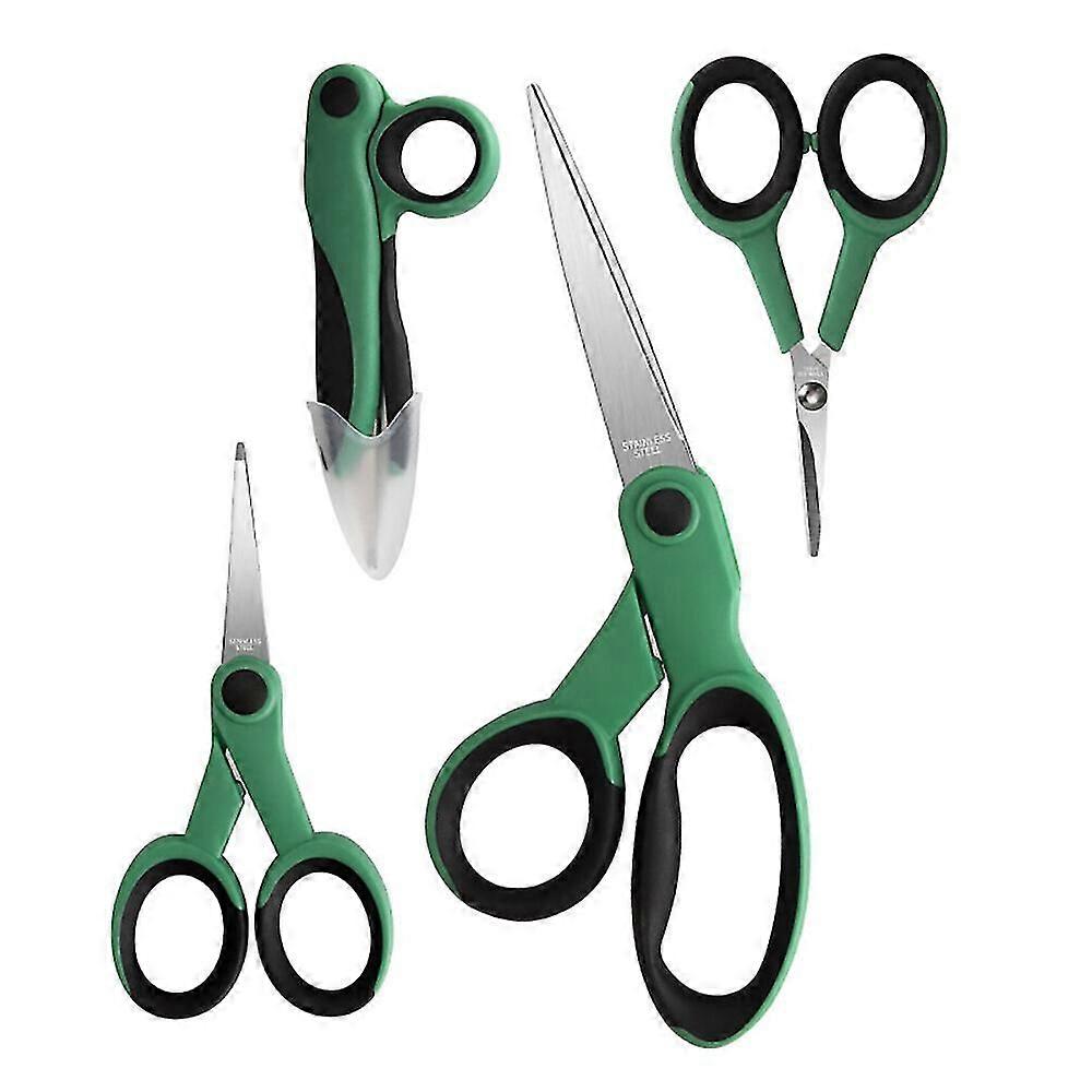4 قطع مقص النسيج ، مقص الخياطة ، مجموعة المقصات بشفرة حادة من الفولاذ المقاوم للصدأ ومقابض ناعمة ، بما في ذلك مقص الخياطة ، مقص الحرفية ، T