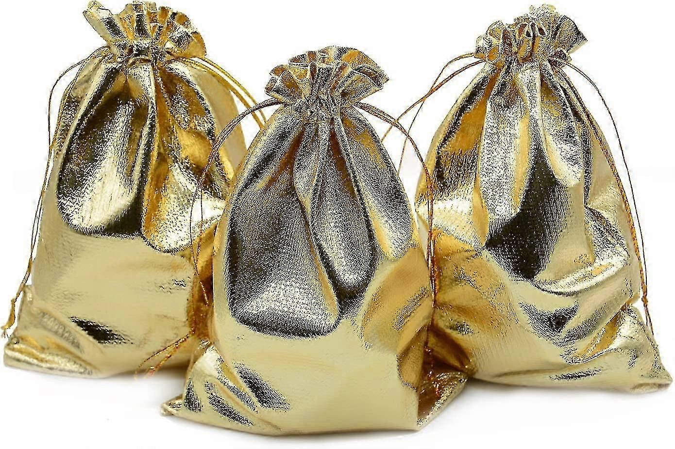 حزمة من 100 3.54 "x4.72" الثقيلة الذهب الرباط الأورجانزا مجوهرات الحقائب