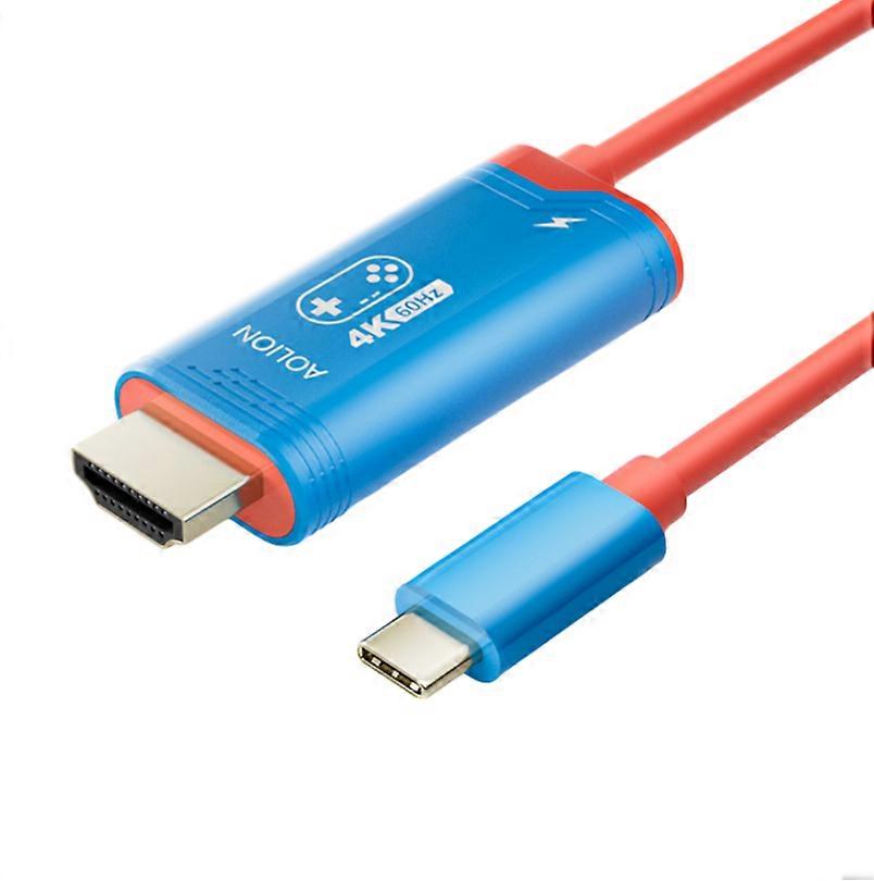 For Switch2 ROG ALLY Host Screen Mirroring Cable High-Definition HDMI Screen Mirroring Cable (2m 4K 60Hz Red Blue)