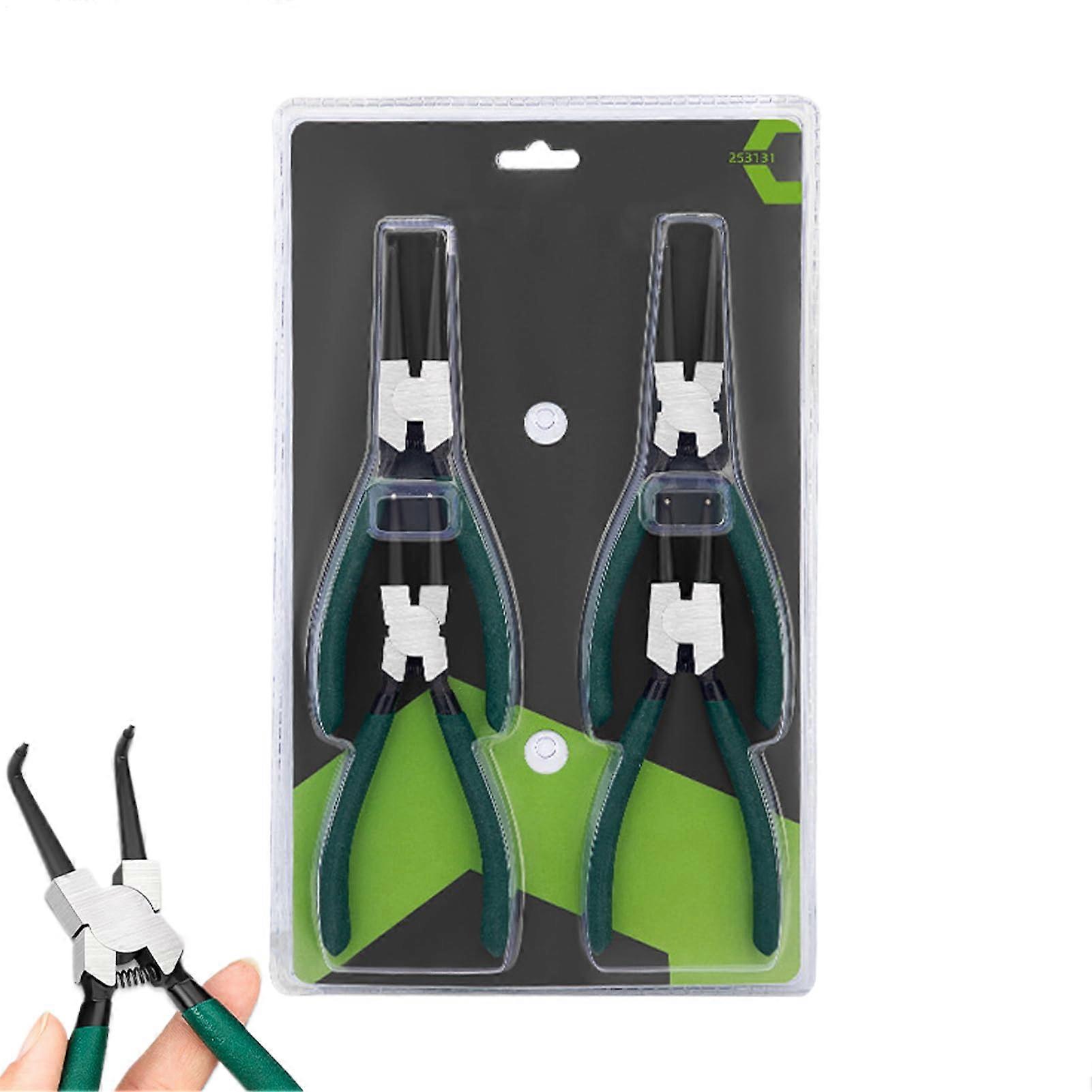 Snapring Pliers Set - 7 Inch External Circlip Pliers Kit for Mechanics | Steel Spring Removal Tool for Bearings and Trucks