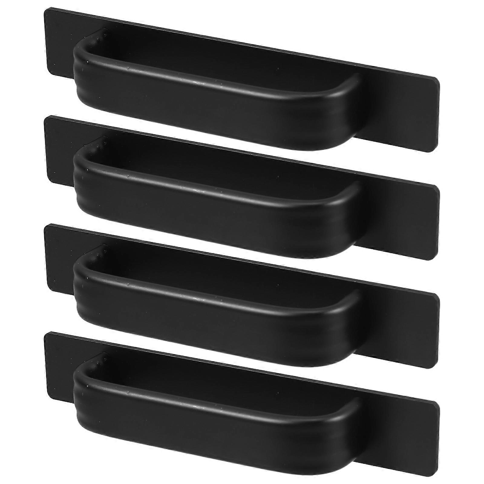 4pcs Adhesive Cabinet Pull Handles, No Drilling, Easy Installation, Stylish Push Pull Door Knobs for Sliding Doors, Modern Minimalist Design