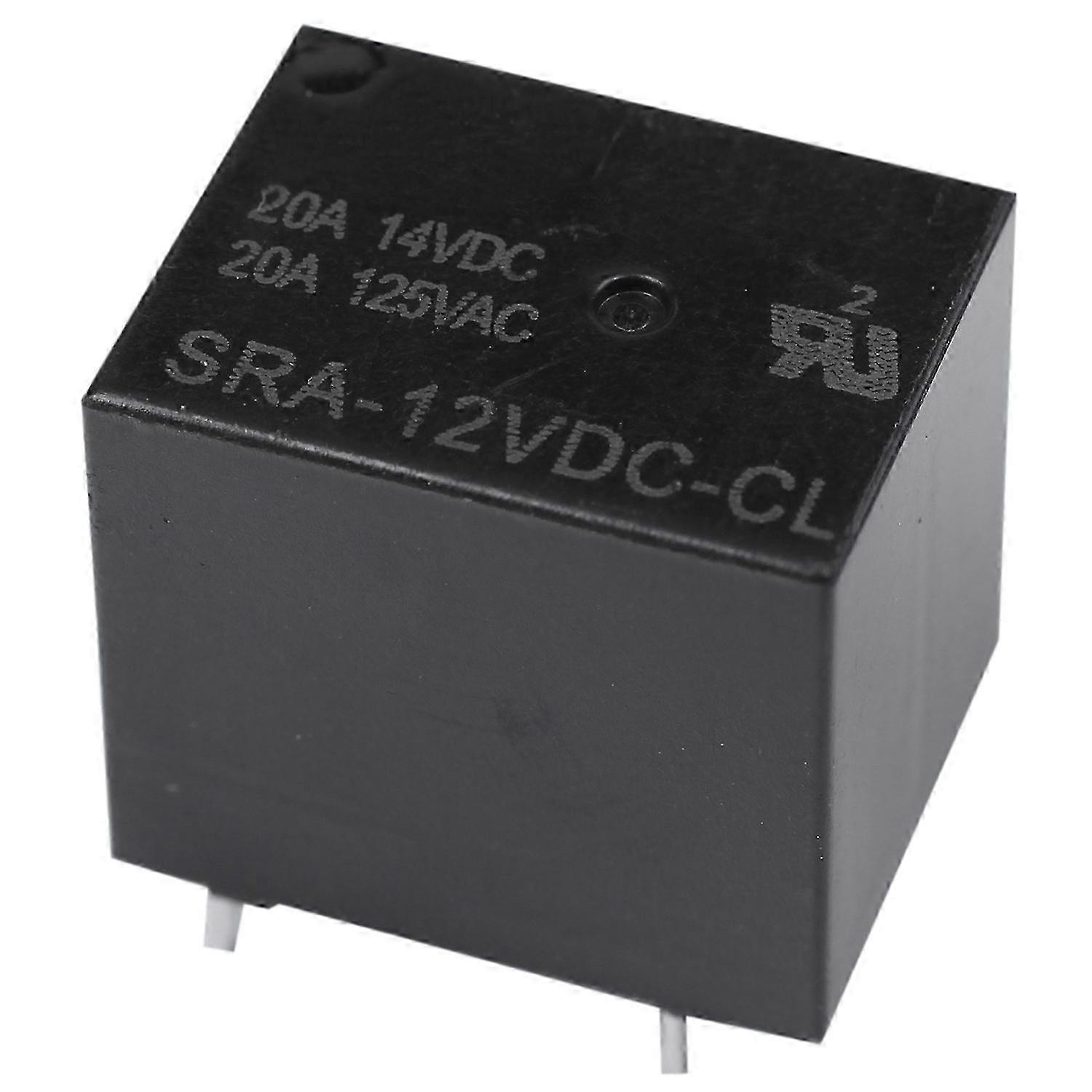 New Black 10-Piece Relay 5 Pin SPDT SRA-12VDC with DC 12V Coil 20A Universal PCB Lot