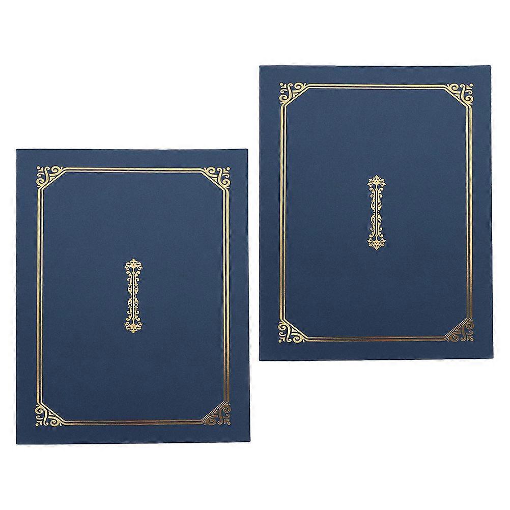 Dark Blue Certificate Holders for Graduation Awards 2PCS A4 Size Paper Document Folders for Decor